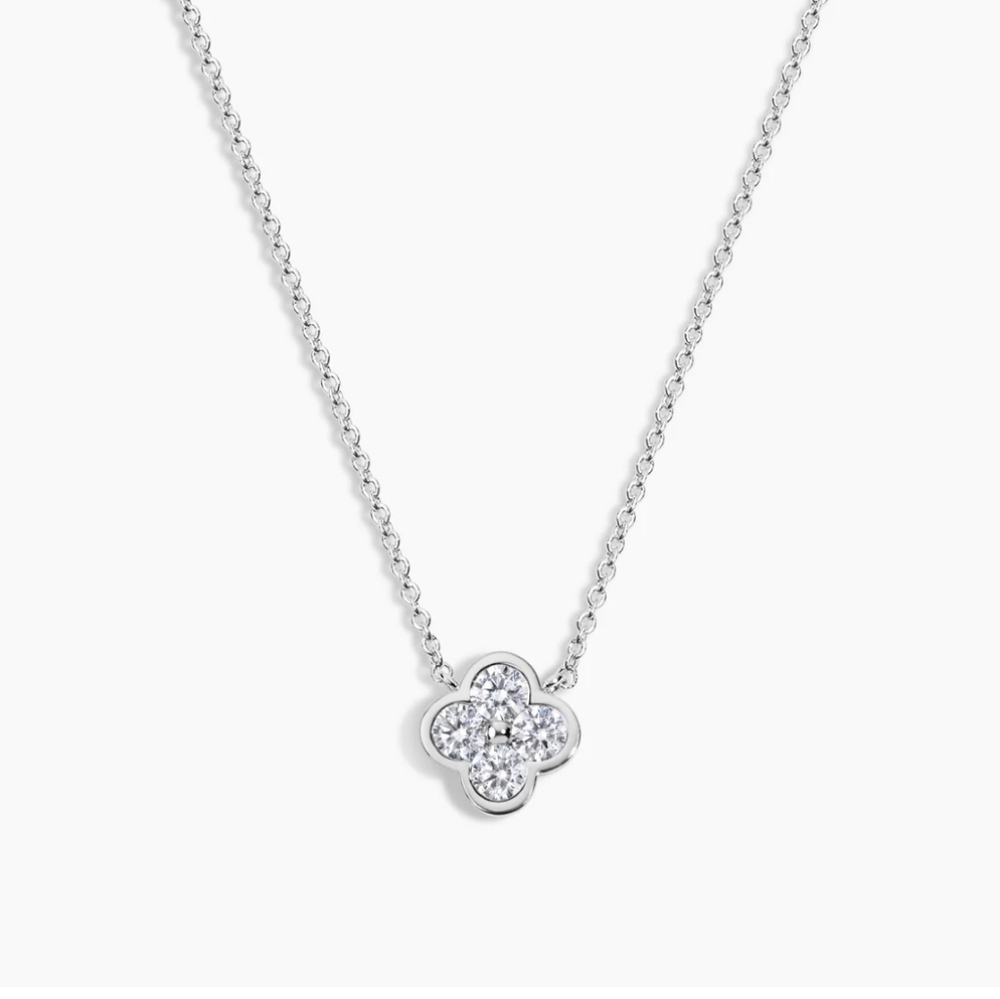 Electric Family Silver Floral Necklace